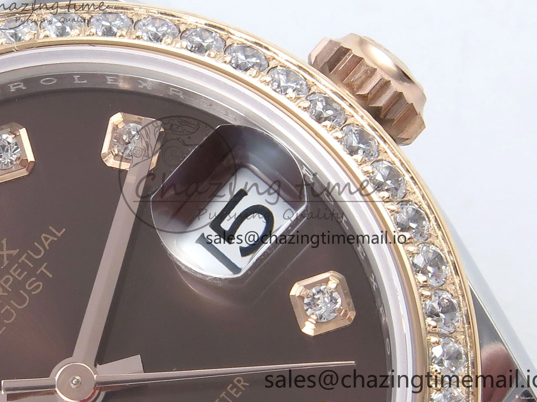 Bezel Diamonds DateJust 278381RBR Diamonds ARF 904L 1:1 Steel Dial Bracelet SS RG 31 Jubilee Edition Brown Best on ETA 2688 0402